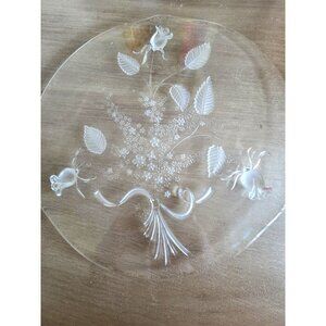 Rose Bouquet Cake Platter 12.5" Frosted